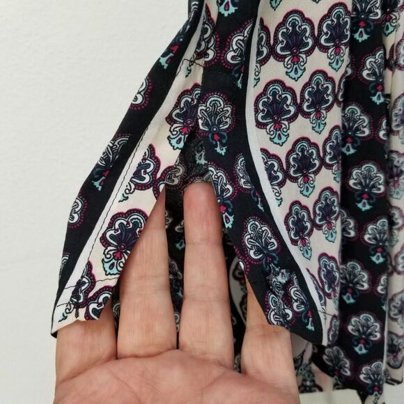 JOSIE NATORI NEW Women's Floral Print Robe Loungewear Short Sleeve Rayon Size S - Picture 9 of 13